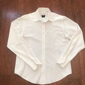 Versace white tuxedo button down shirt 39 / 15.5